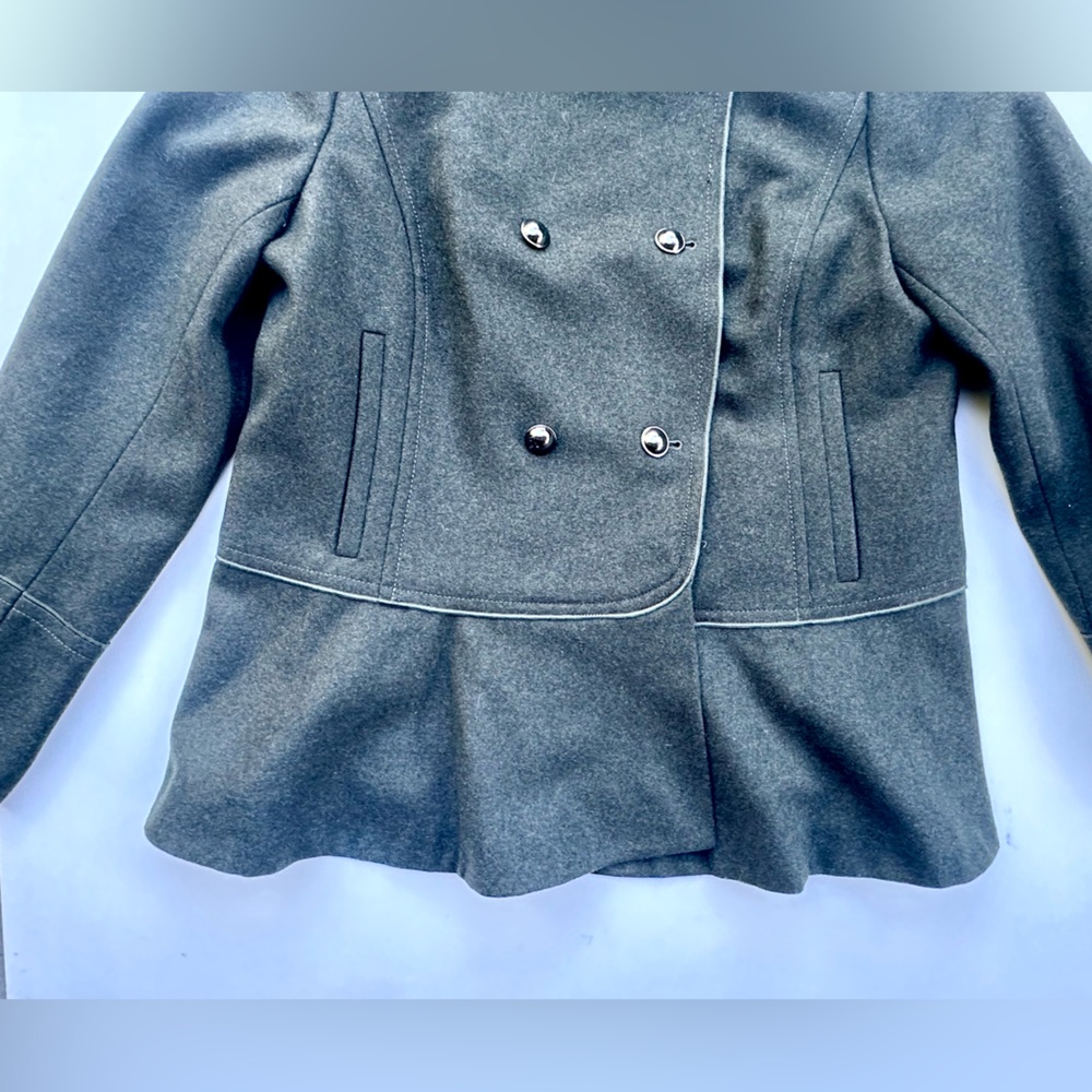 Banana Republic Mario Bellucci Military jacket Olive Double-Breasted Peplum, XL - Picture 7 of 16